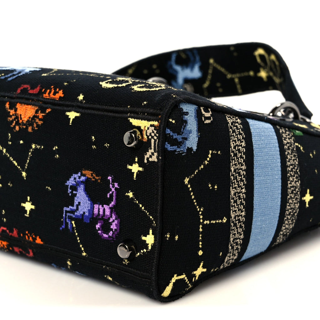 Canvas Pixel Zodiac Embroidered Medium Lady D-Lite Nero Multicolor