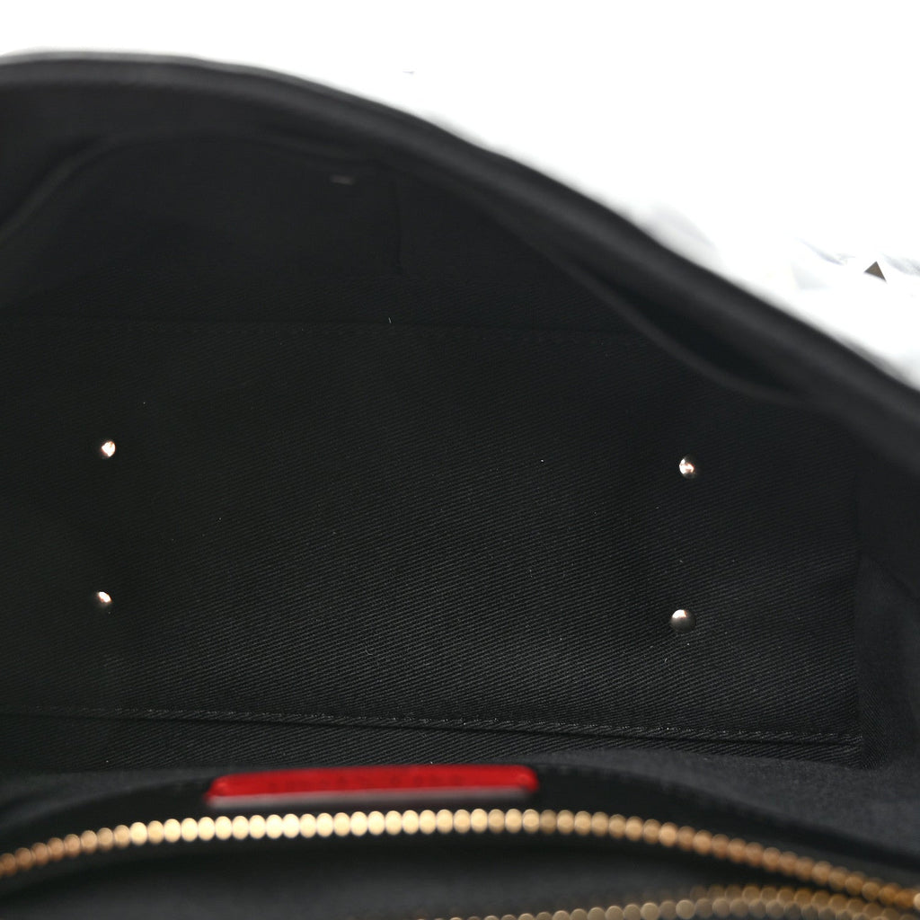 Lambskin VLTN Print Candystud Top Handle Bag Black