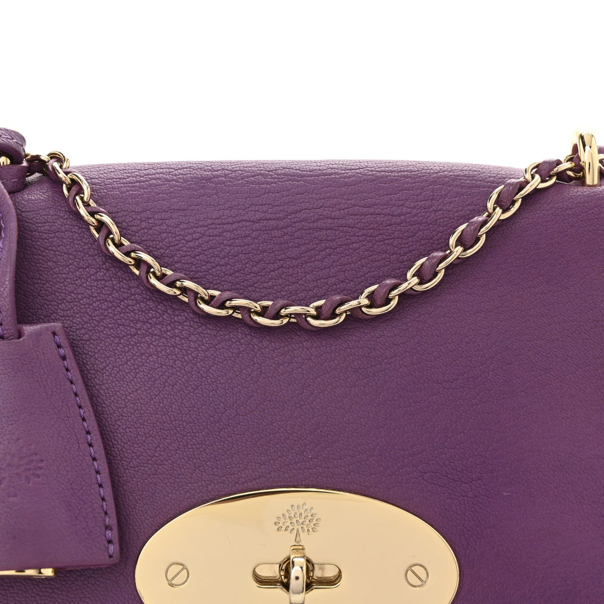 Small Classic Grain Calfskin Small Lily Flap Heather