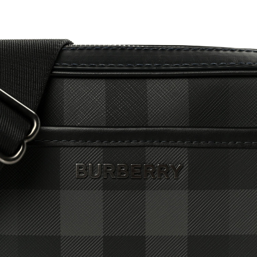 Coated Canvas Calfskin Check Muswell Bag Charcoal