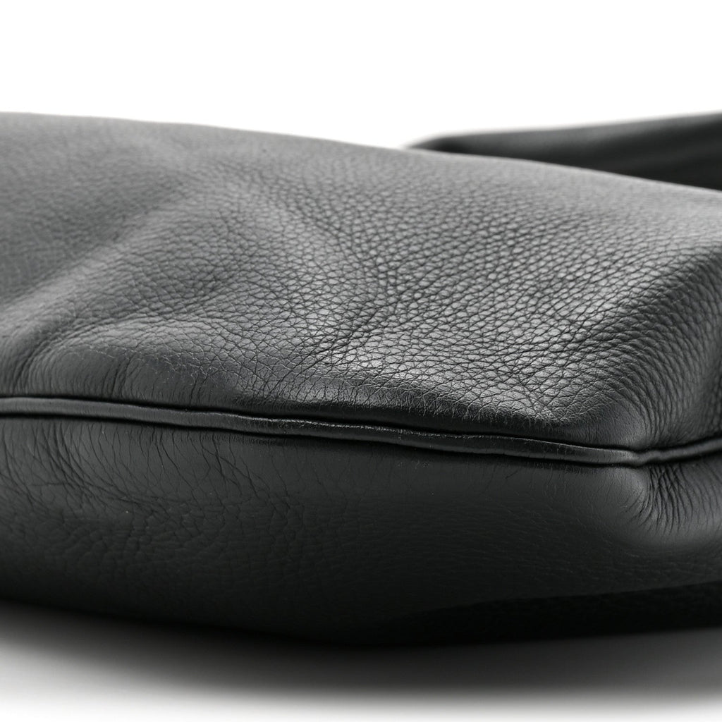 Grained Calfskin Medium Everyday Shoulder Bag Bottle Green