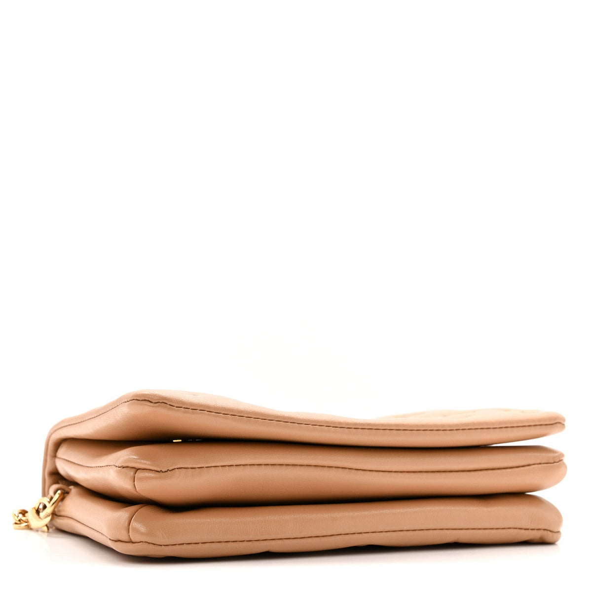 Lambskin Embossed Monogram Pochette Coussin Camel