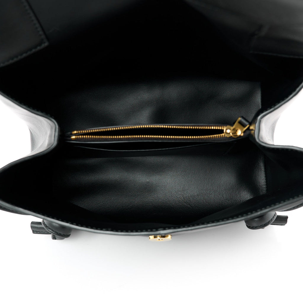 Calfskin Small Falcon Shoulder Bag Black