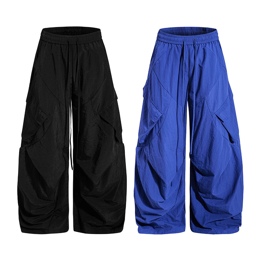 TR BRUSHHIFT American Hip Hop Letter Printed Multi Pocket workwear Casual Pants Jazz Dance Wide Leg Pants Summer