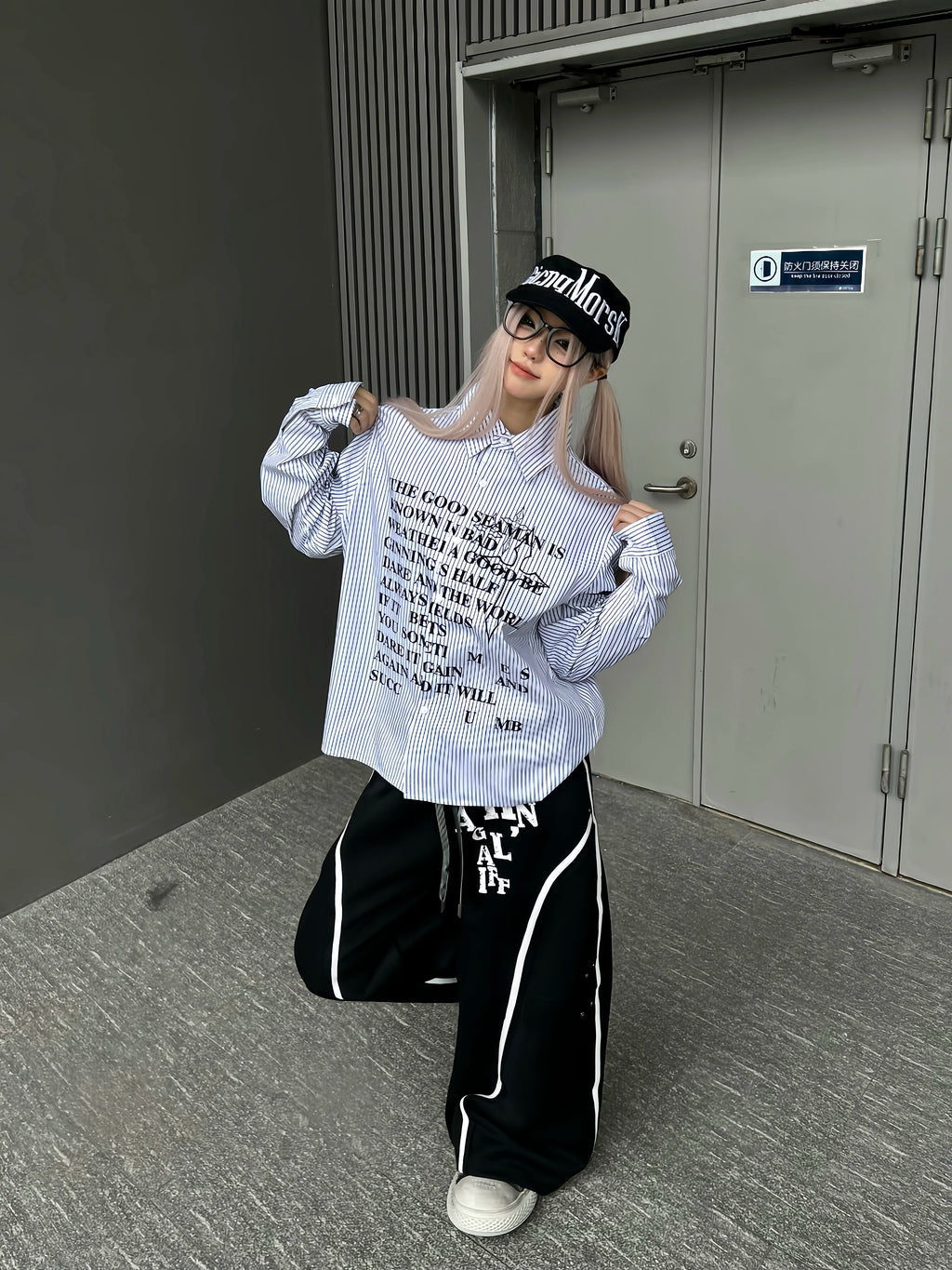 TR BRUSHHIFT Retro Street Striped Long Sleeve Shirt Men's and Women's Loose Printed Sunscreen Trendy Brand Shirt Summer