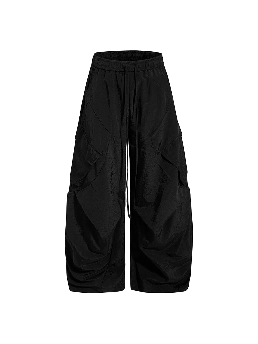 TR BRUSHHIFT American Hip Hop Letter Printed Multi Pocket workwear Casual Pants Jazz Dance Wide Leg Pants Summer