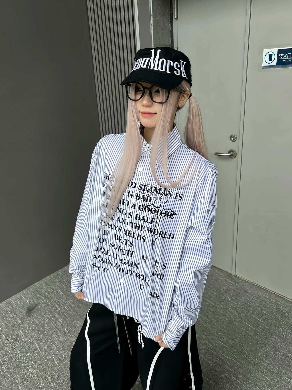 TR BRUSHHIFT Retro Street Striped Long Sleeve Shirt Men's and Women's Loose Printed Sunscreen Trendy Brand Shirt Summer