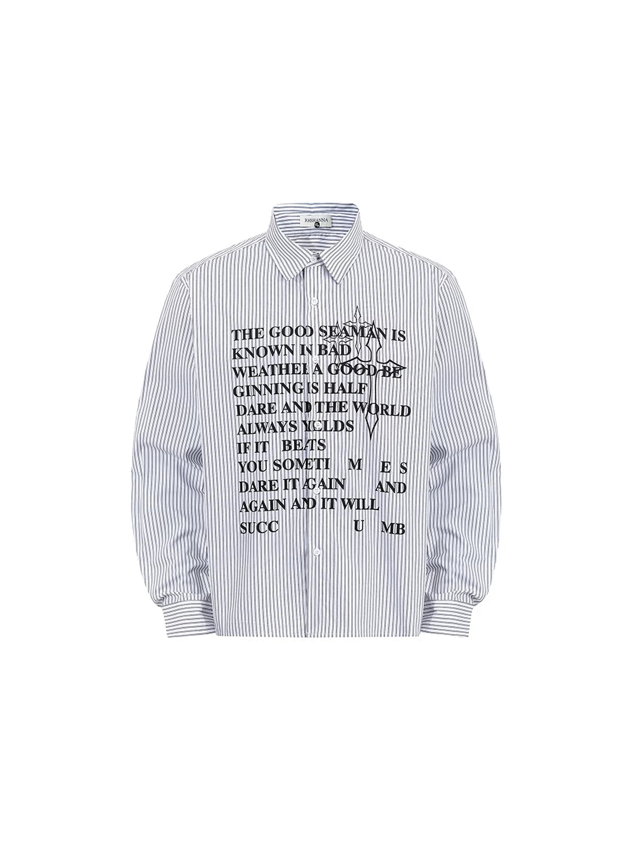 TR BRUSHHIFT Retro Street Striped Long Sleeve Shirt Men's and Women's Loose Printed Sunscreen Trendy Brand Shirt Summer