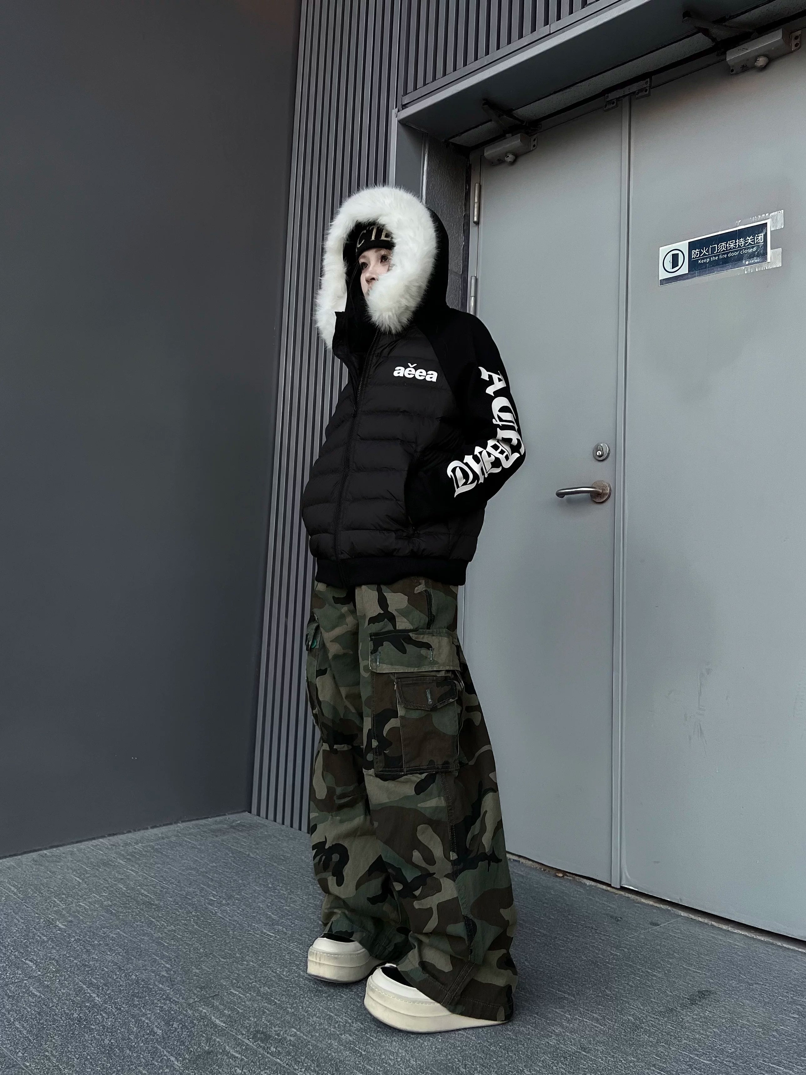 TR BRUSHHIFT American Trendy Brand Neutral Curved Knife Work Pants Street Loose Large Pocket Wide Leg Casual Pants