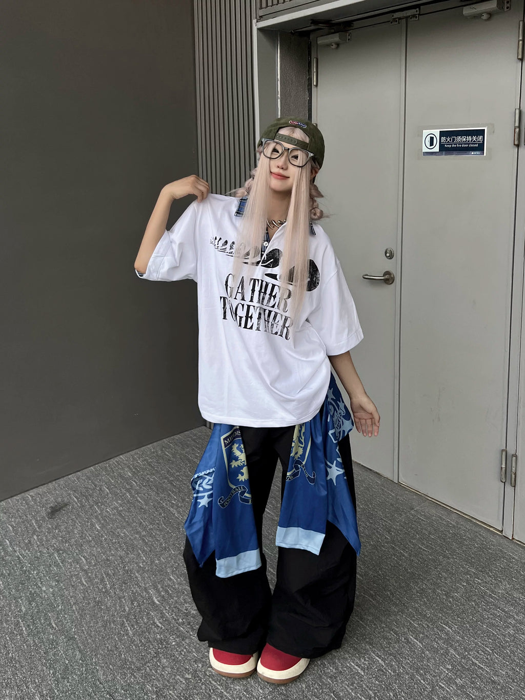 TR BRUSHHIFT Street Stacked Butt Curtain Paddle Paratrooper Work Pants Wide Folded Dancing Wide Leg Casual Pants