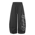 TR BRUSHHIFT American Street Letter Embroidered Curved Knife Casual Pants Loose Drop Dance Wide Leg Pants