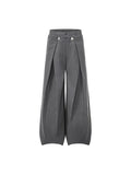 TR BRUSHHIFT double waisted pleated A-line wide leg striped trousers for men and women, loose hanging casual pants