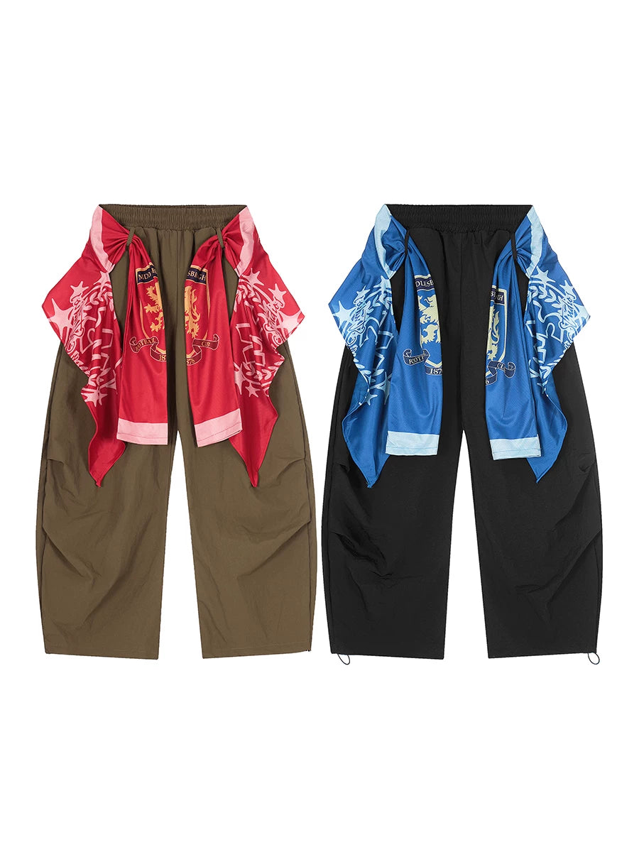 TR BRUSHHIFT Street Stacked Butt Curtain Paddle Paratrooper Work Pants Wide Folded Dancing Wide Leg Casual Pants