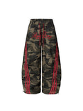 TR BRUSHHIFT American letter embroidery three bar camouflage curved knife casual pants loose floor wide leg pants