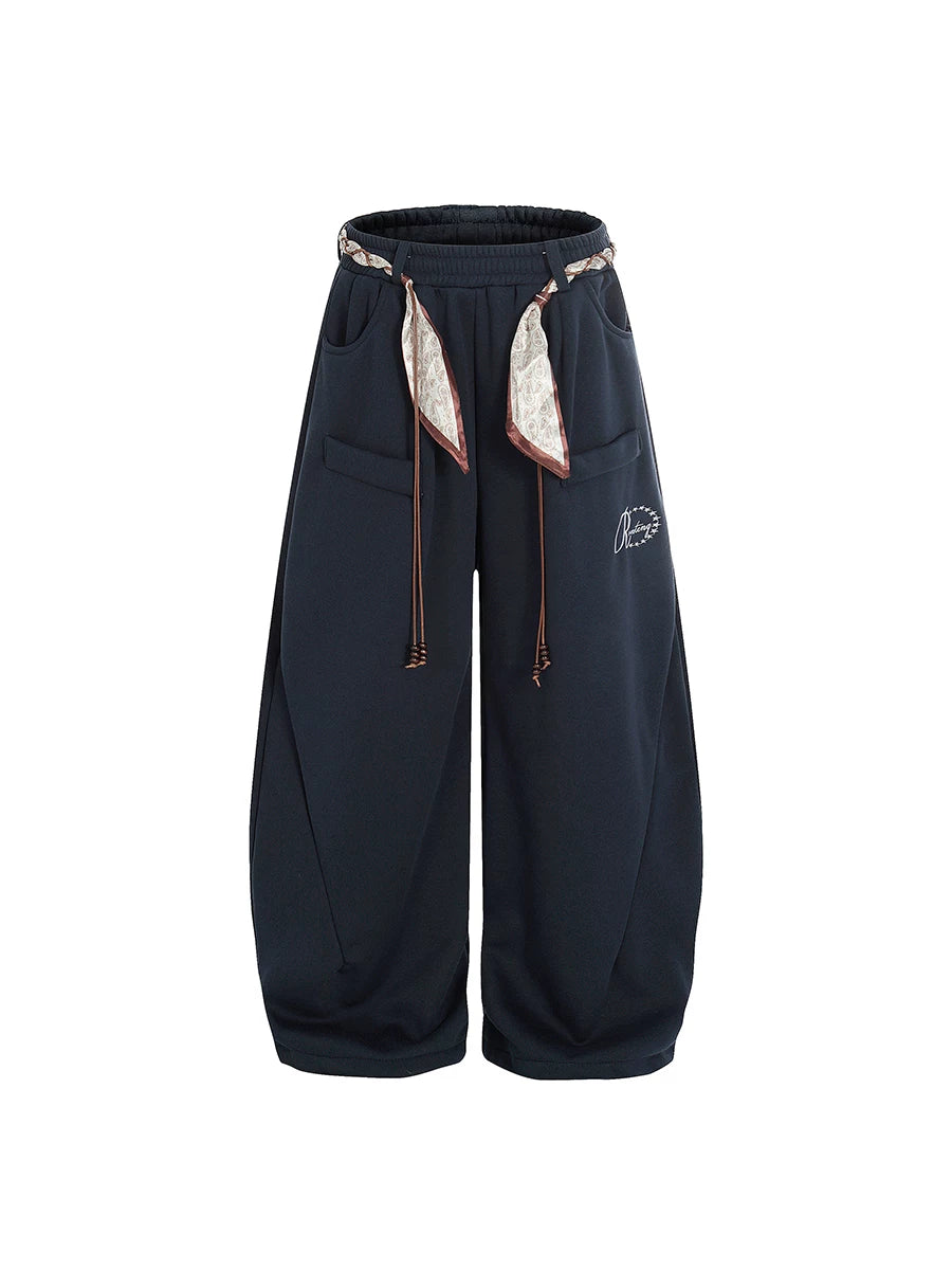 TR BRUSHHIFT American scarves, waistbands, flannel, curved sword guard pants, jazz dance style, wide leg casual pants, trendy