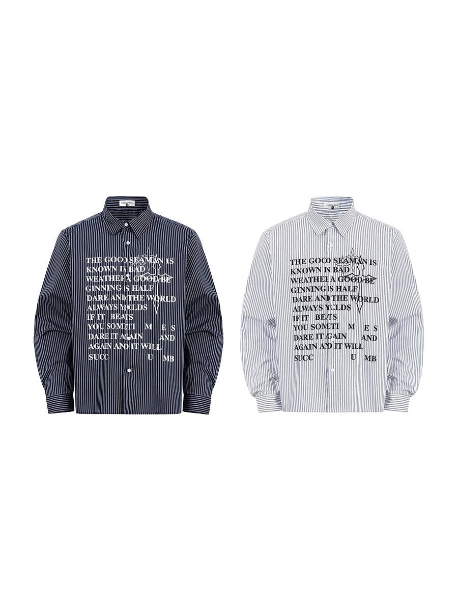 TR BRUSHHIFT Retro Street Striped Long Sleeve Shirt Men's and Women's Loose Printed Sunscreen Trendy Brand Shirt Summer