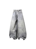 TR BRUSHHIFT American Graffiti Street Jeans, Washed and Used, Loose Wide Leg, Floor Bending Knife Pants