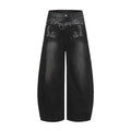 TR BRUSHHIFT American Design Flip Pocket Embroidered Curved Knife Jeans Loose Wide Leg Floor Pants