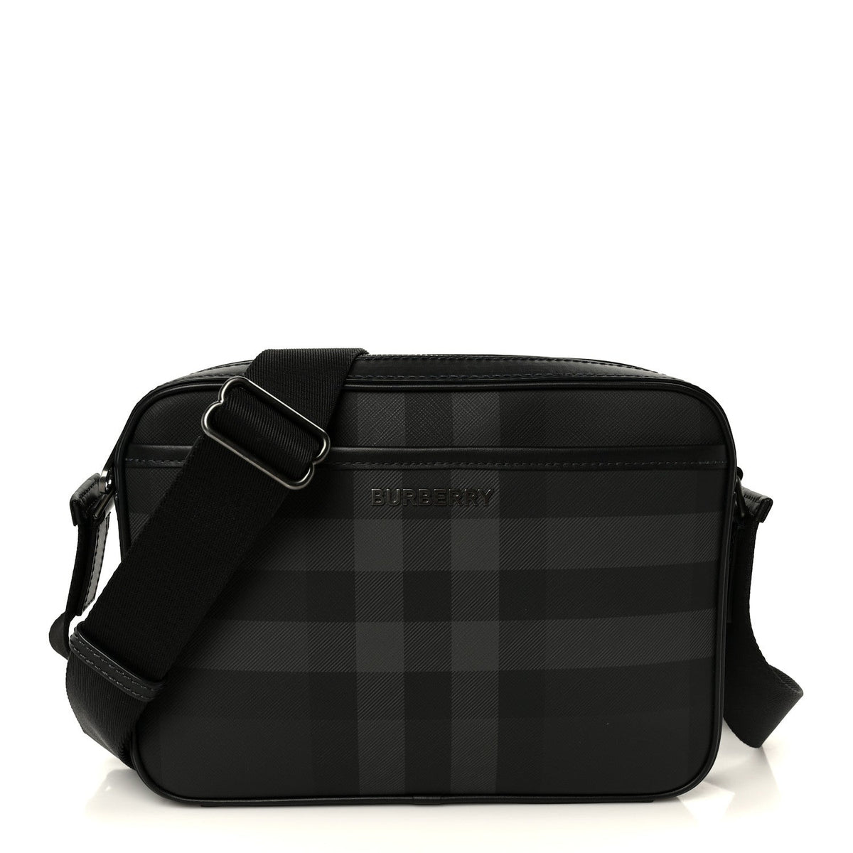 Coated Canvas Calfskin Check Muswell Bag Charcoal