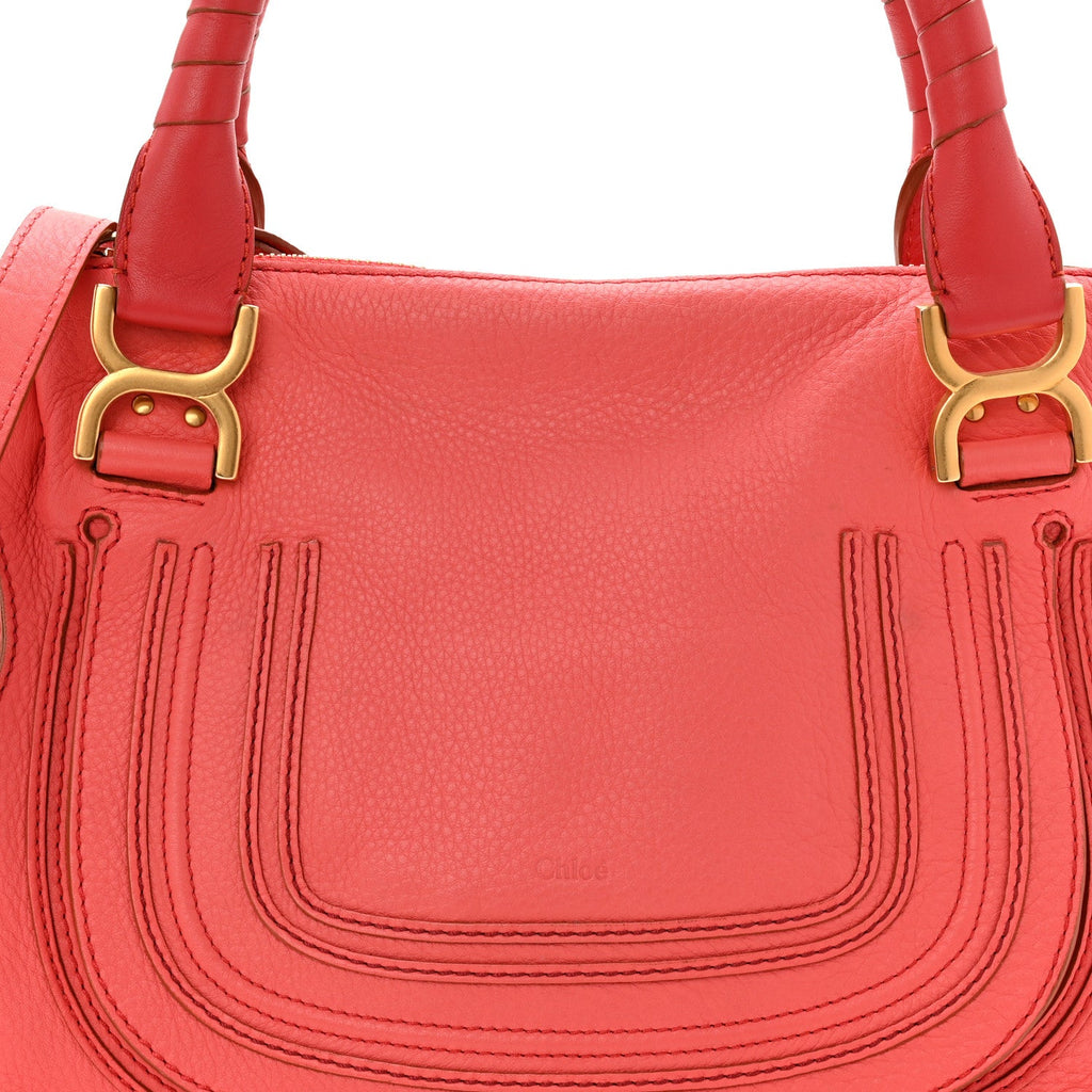 Calfskin Small Marcie Satchel Paradise Pink