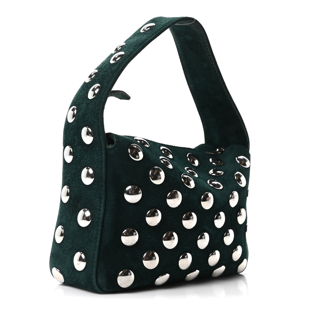 Suede Studded Small Elena English Green