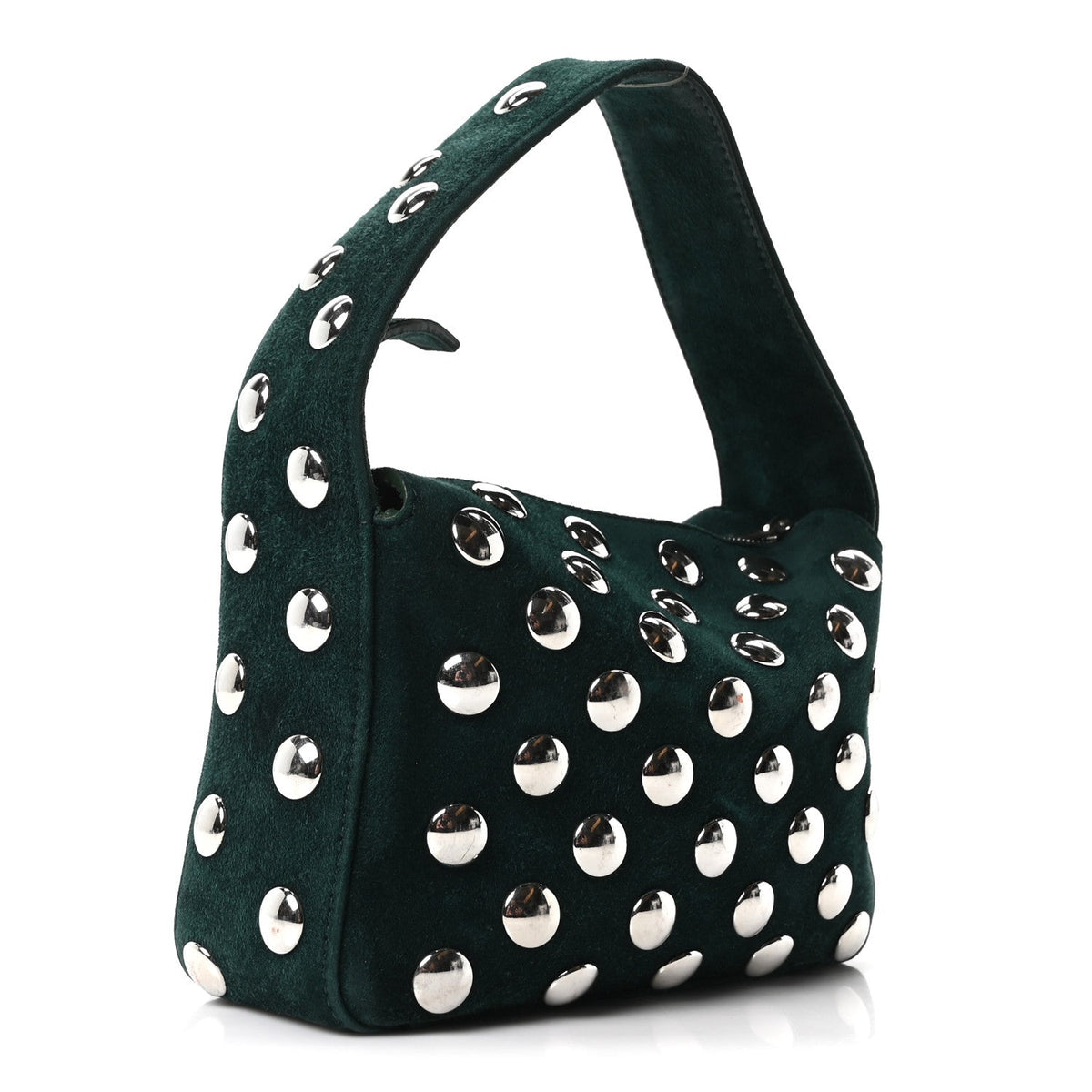 Suede Studded Small Elena English Green