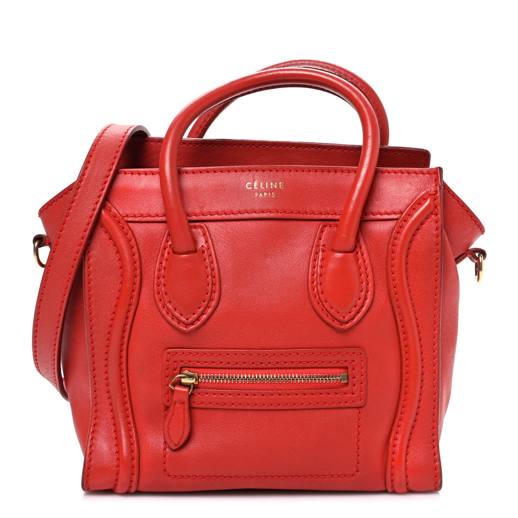 Smooth Calfskin Nano Luggage Red