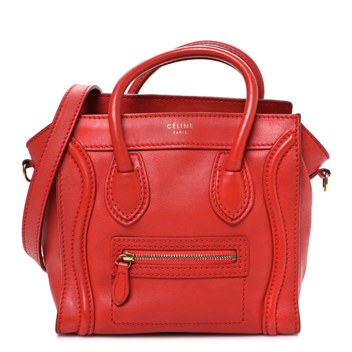 Smooth Calfskin Nano Luggage Red