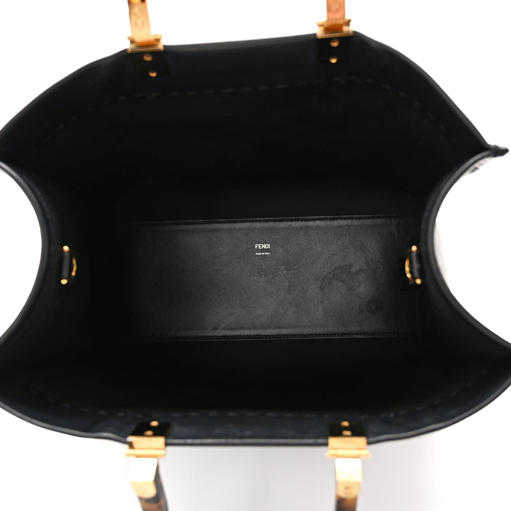 Vitello King Plexiglass Medium Fendi Sunshine Shopper Tote Black