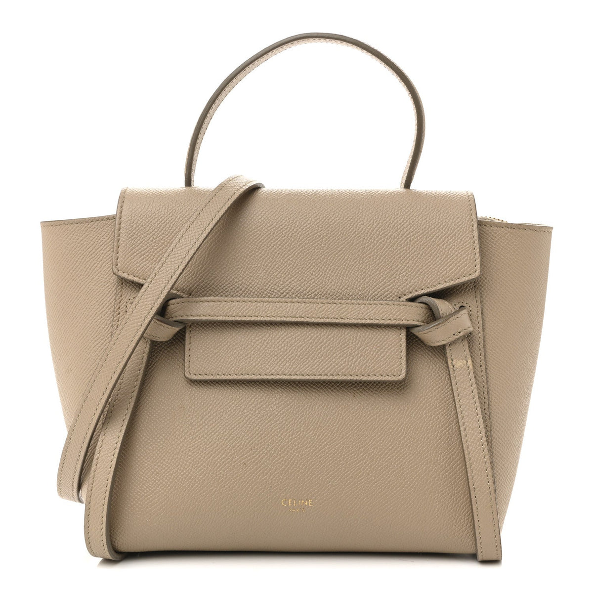 Grained Calfskin Nano Belt Bag Light Taupe