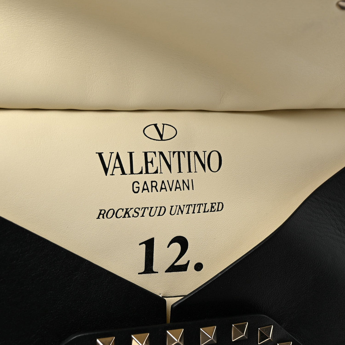 Vitello Untitled Rockstud Envelope Clutch Black