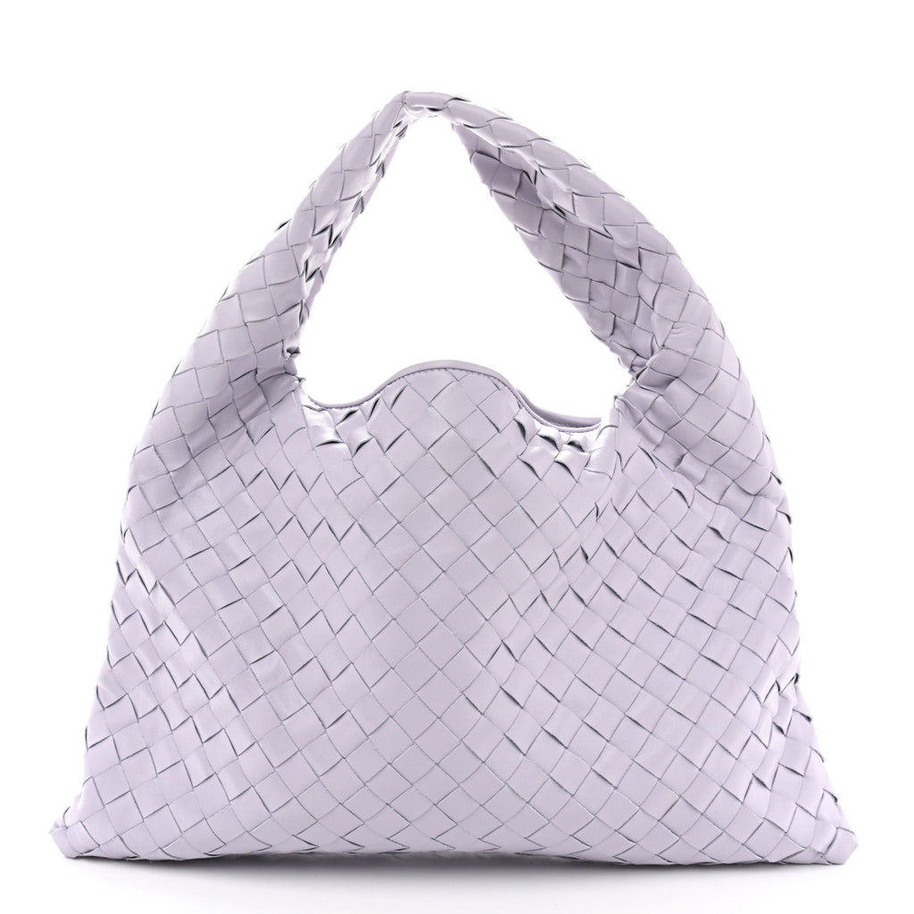 Calfskin Intrecciato Small Hop Oyster Lilac