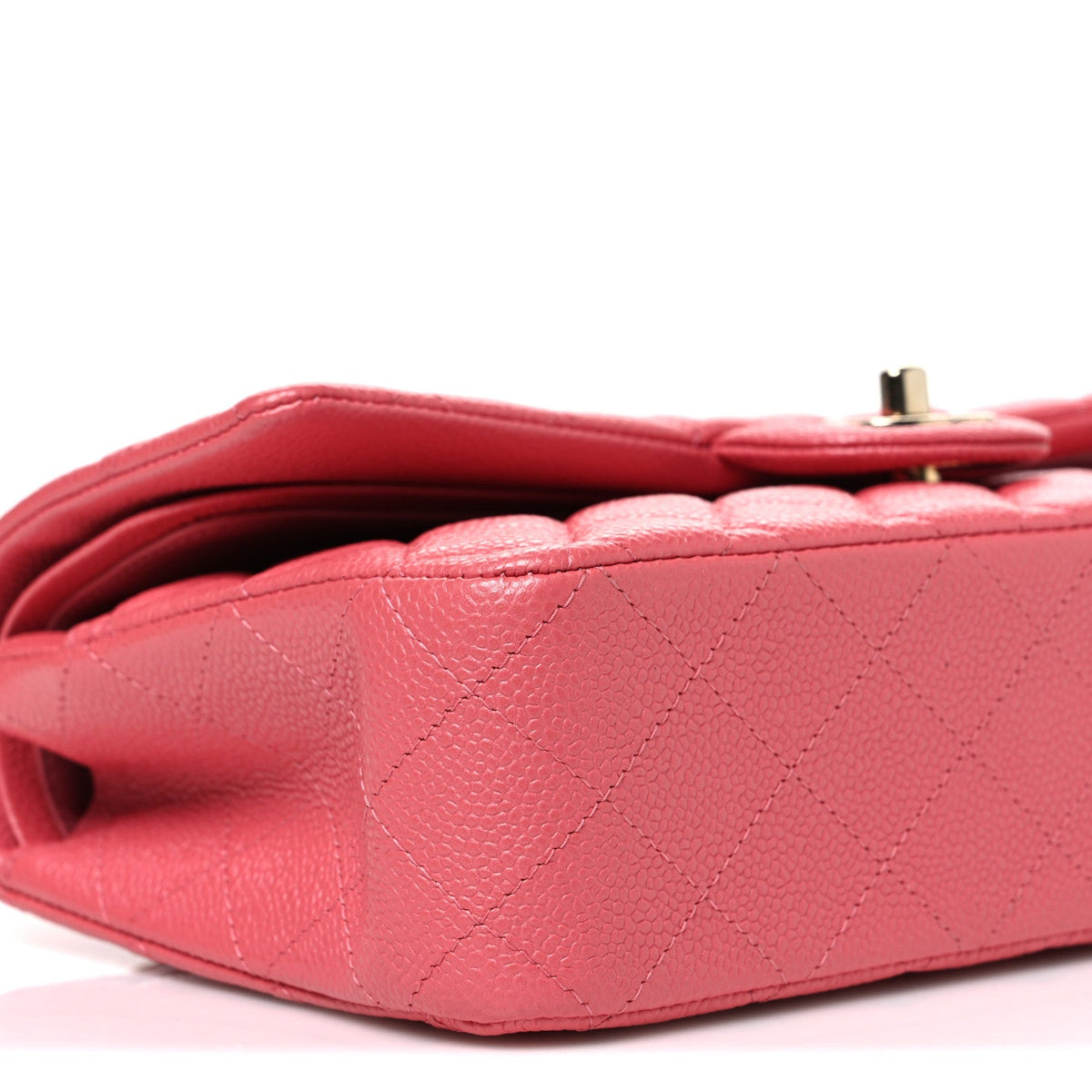 Caviar Quilted Medium Double Flap Pink