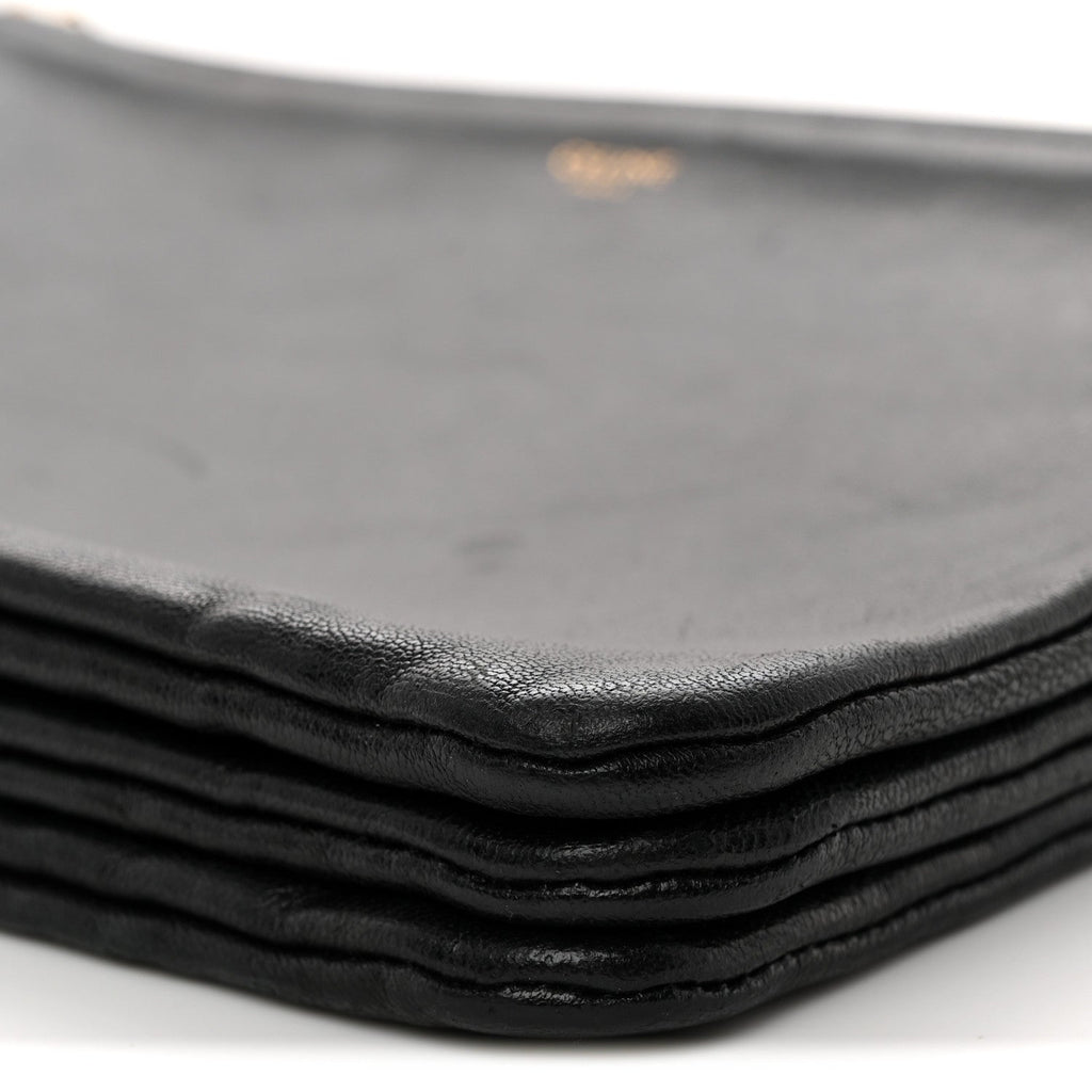 Lambskin Small Trio Crossbody Bag Black