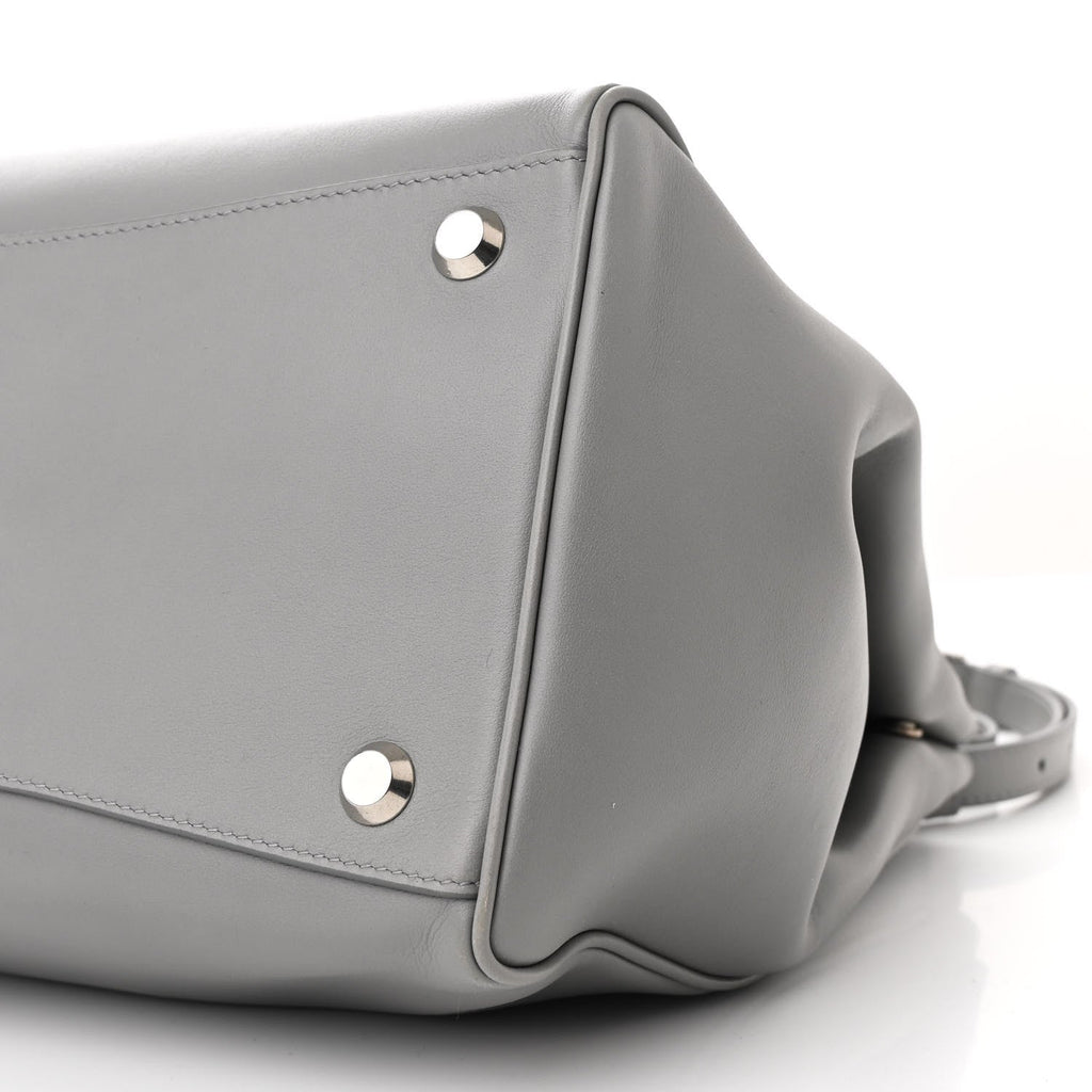 Smooth Calfskin Small Hampton Carry All Bag Grey