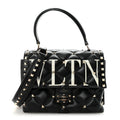 Lambskin VLTN Print Candystud Top Handle Bag Black