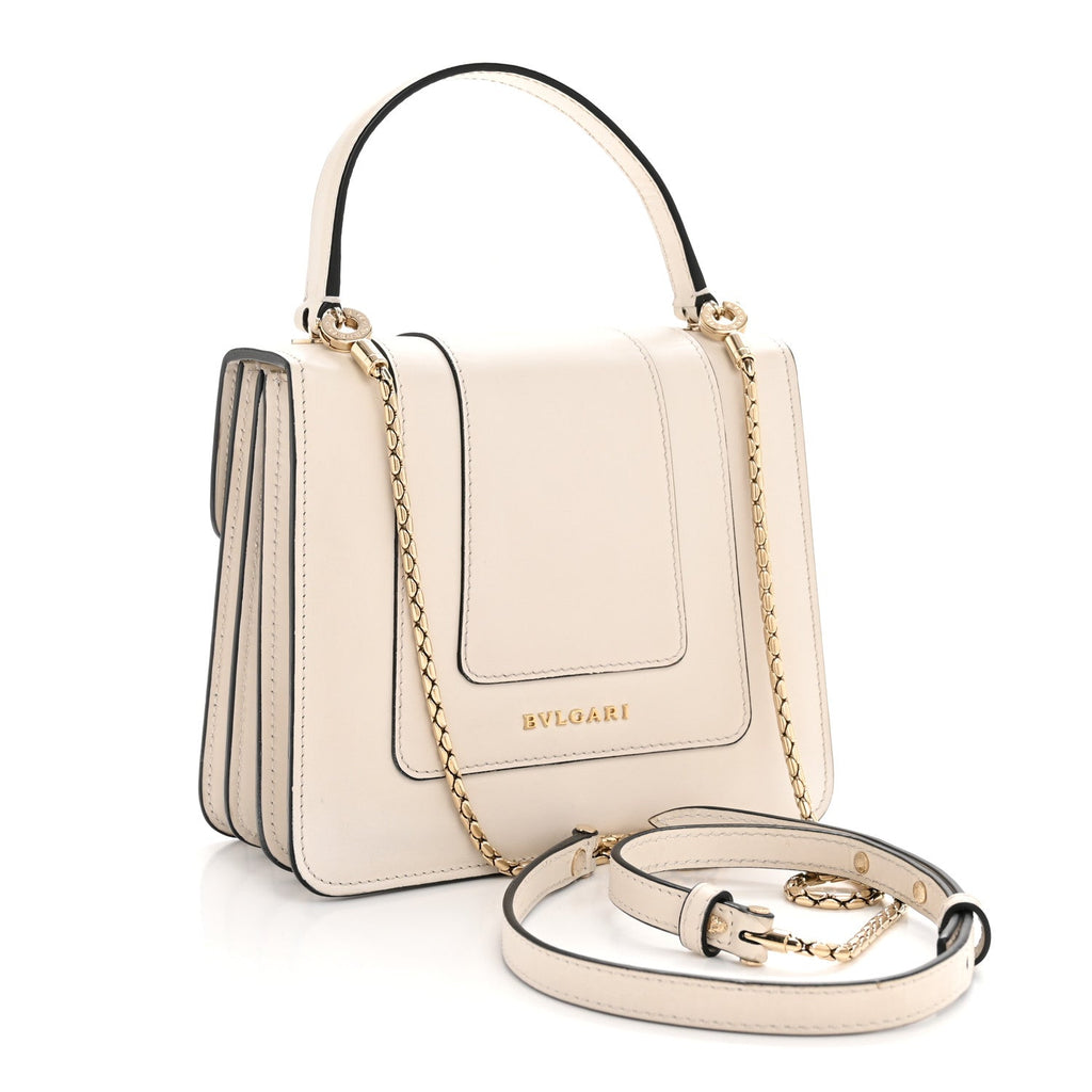 Calfskin Serpenti Forever Top Handle White