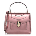 Metallic Calfskin Serpenti Forever Top Handle Rose Quartz