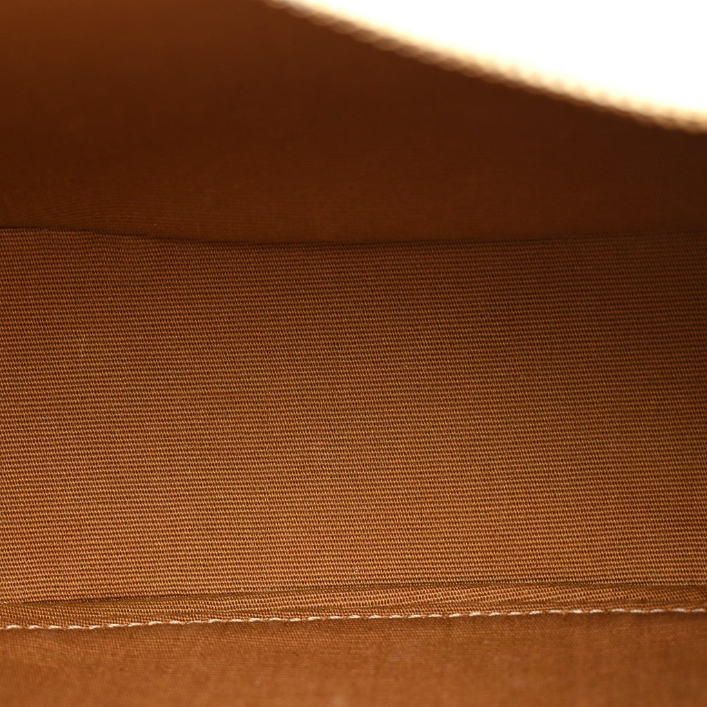 Canvas Calfskin Ava Triomphe Shoulder Bag White