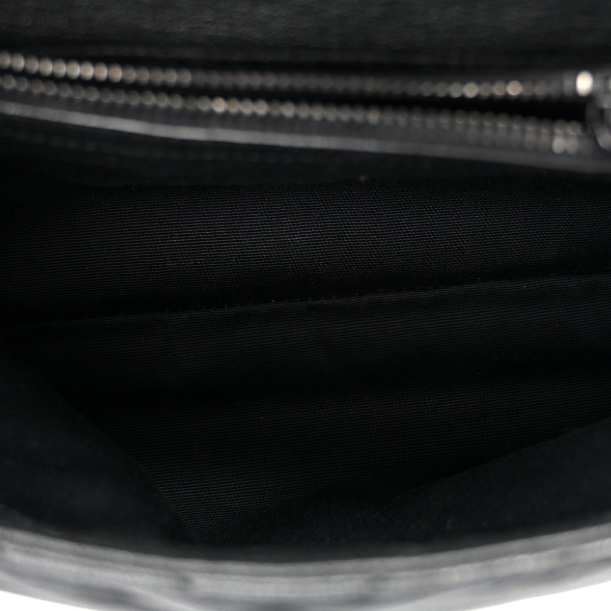 Sheepskin Matelasse Chevron Monogram Monochrome Medium College Bag Black