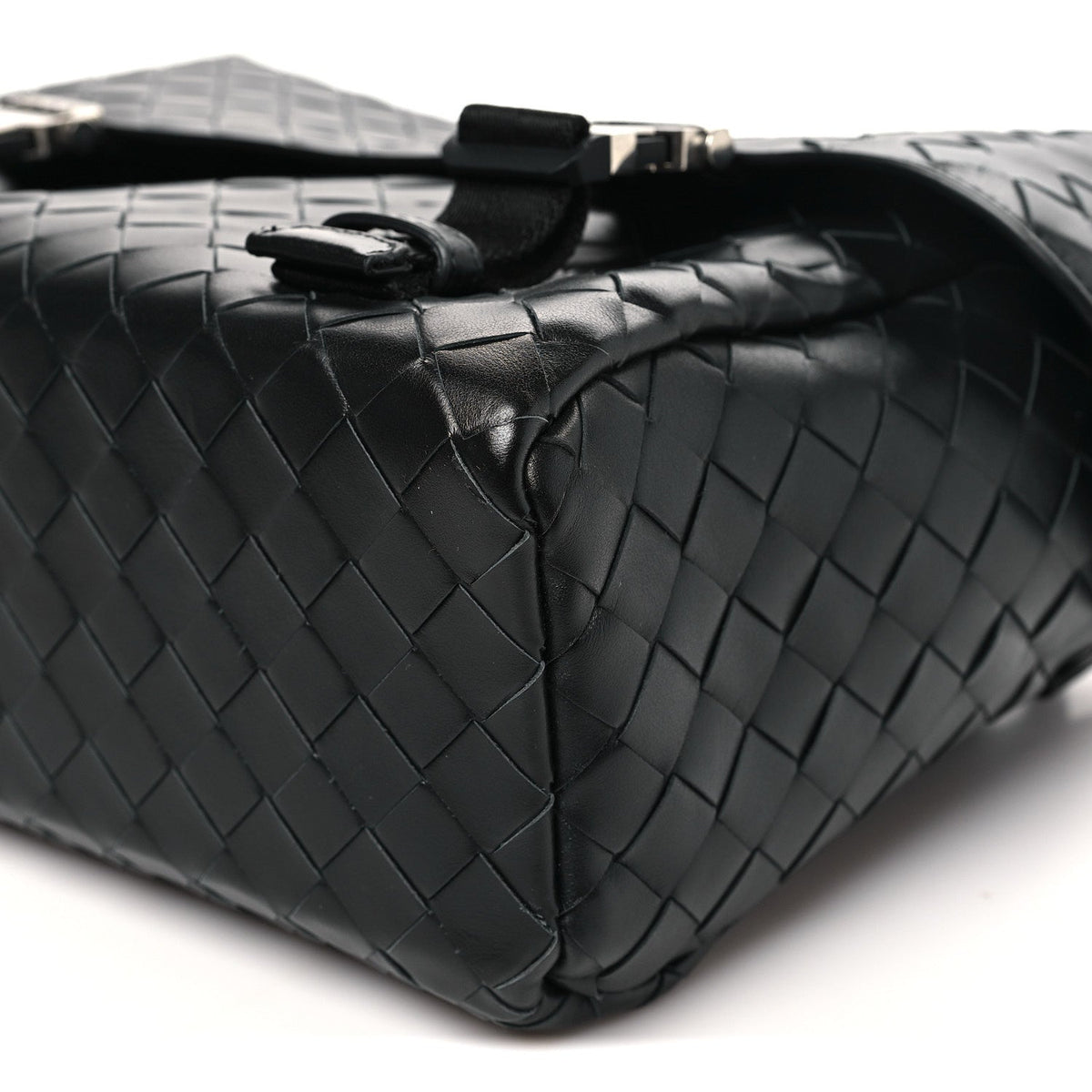Nappa Intrecciato Postino Messenger Black