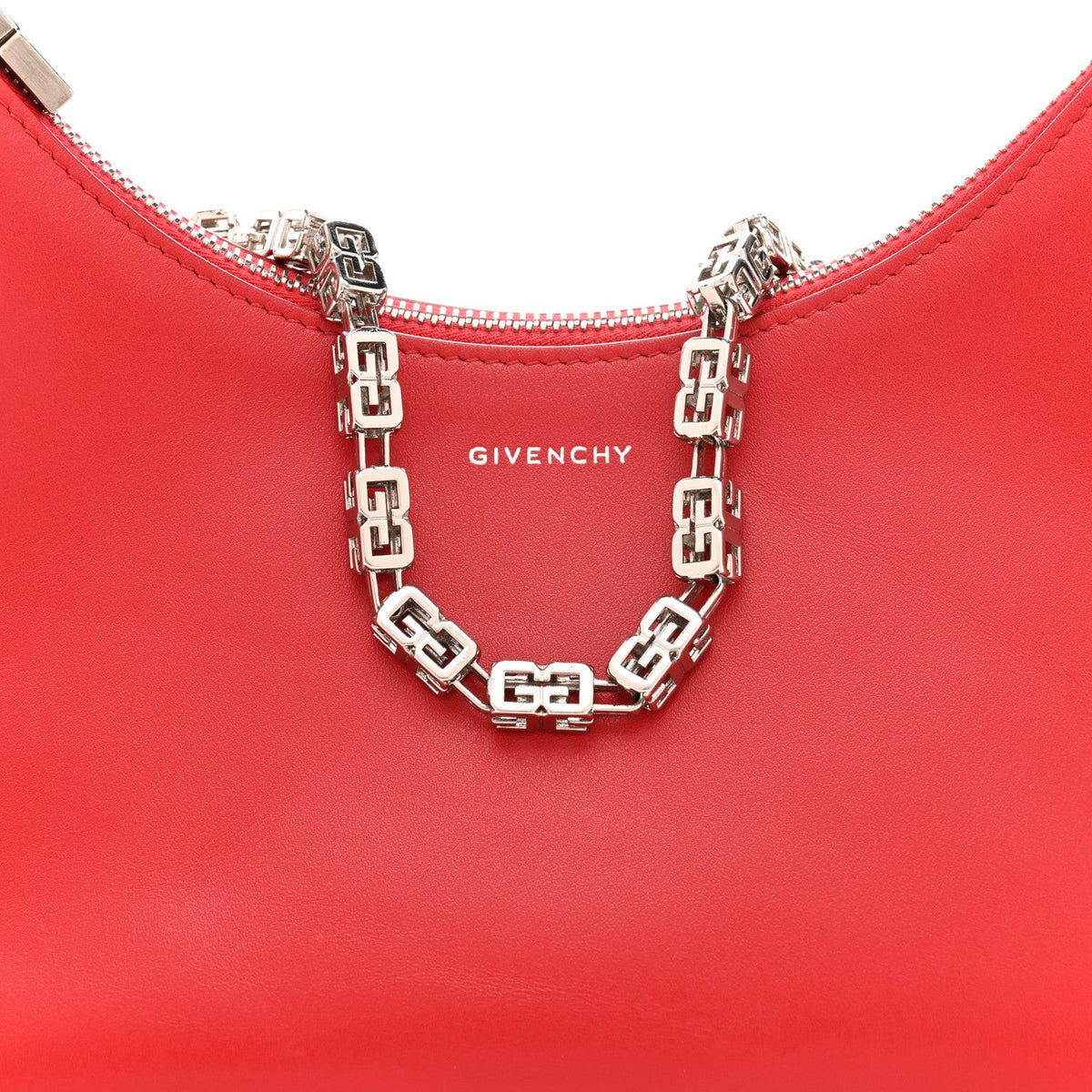 Smooth Calfskin Small Moon Cut Out Shoulder Bag Dark Red