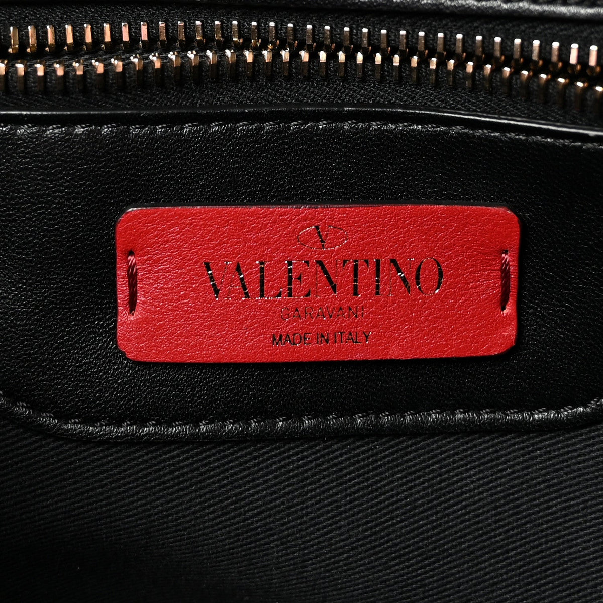 Lambskin VLTN Print Candystud Top Handle Bag Black
