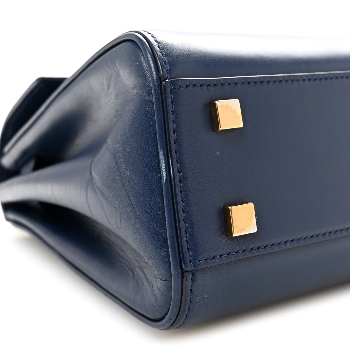 Calfskin Le Fermoir Top Handle Bag Blue