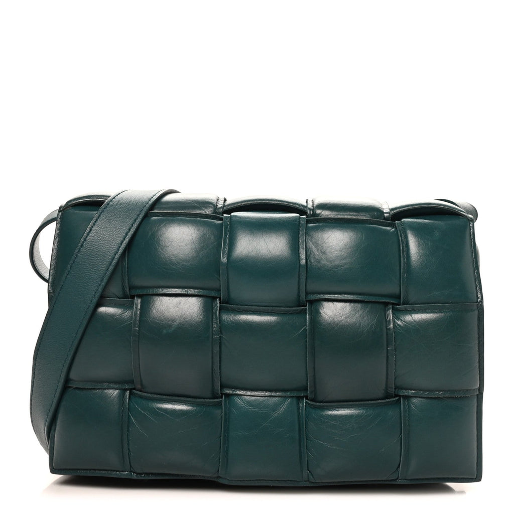 Paper Calfskin Maxi Intreccio Padded Cassette Crossbody Bag Ottanio