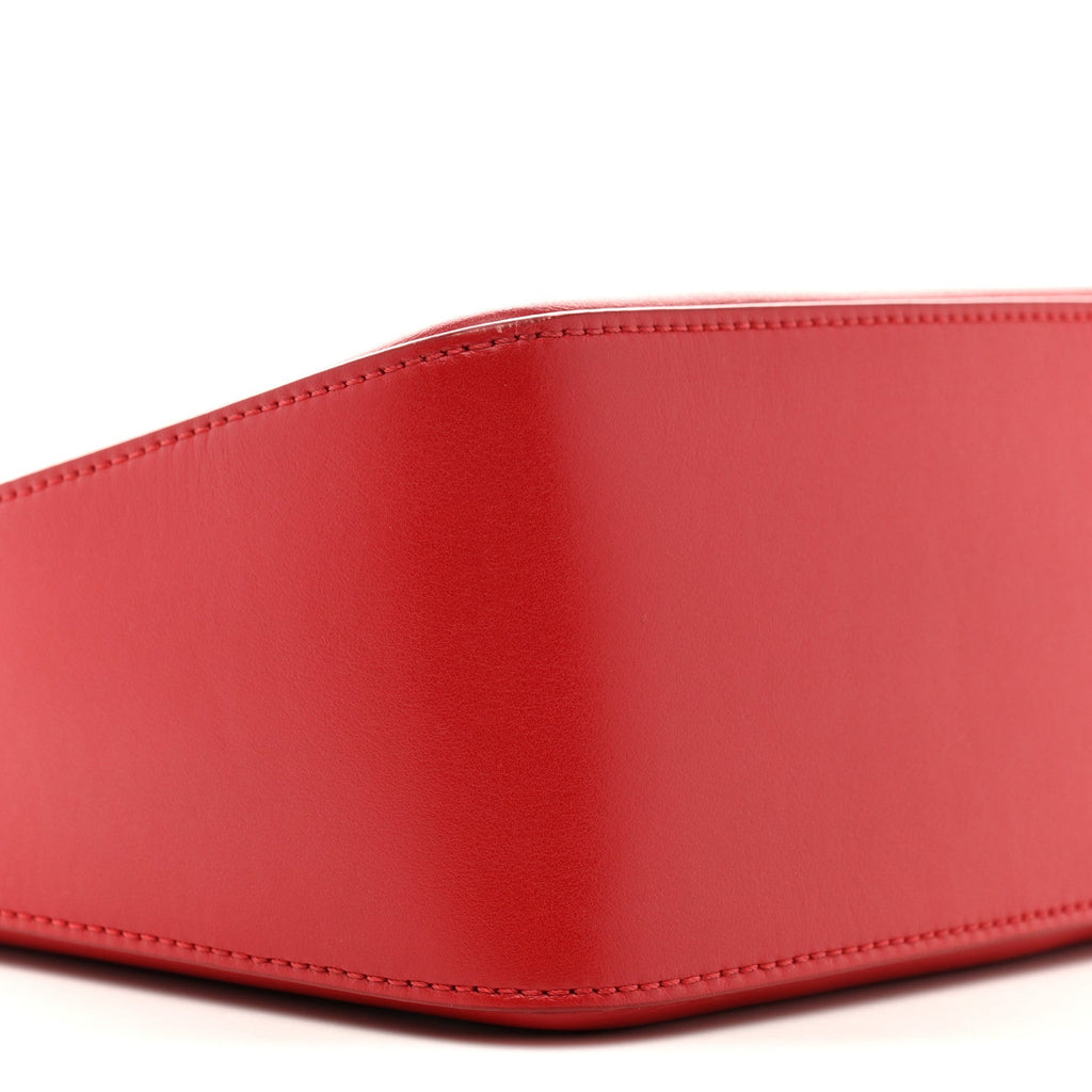 Smooth Calfskin Small Moon Cut Out Shoulder Bag Dark Red