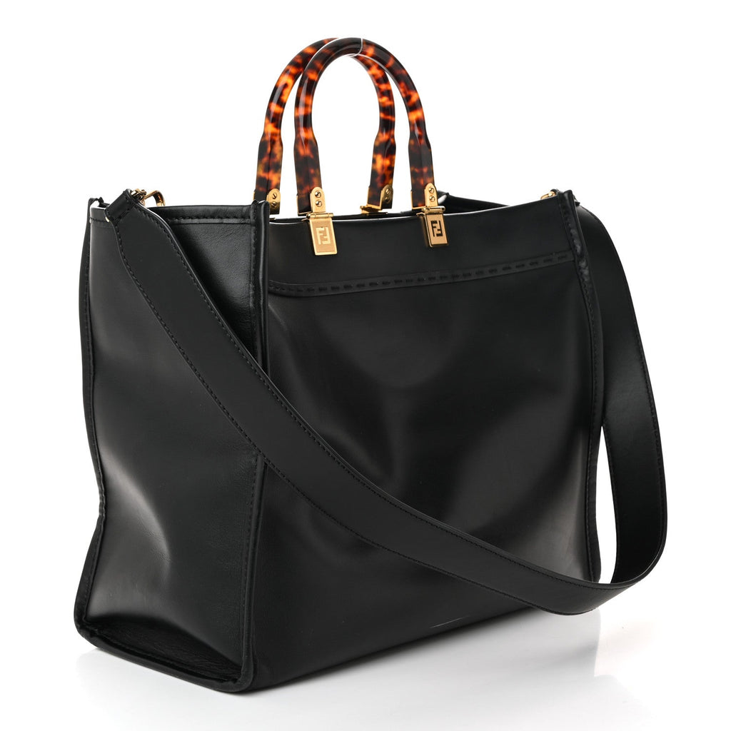 Vitello King Plexiglass Medium Fendi Sunshine Shopper Black