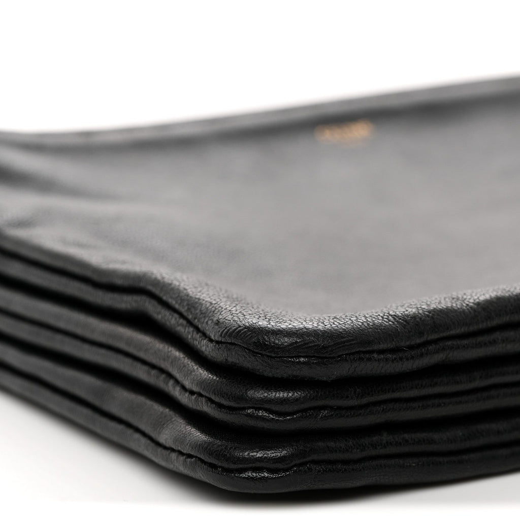 Lambskin Small Trio Crossbody Bag Black