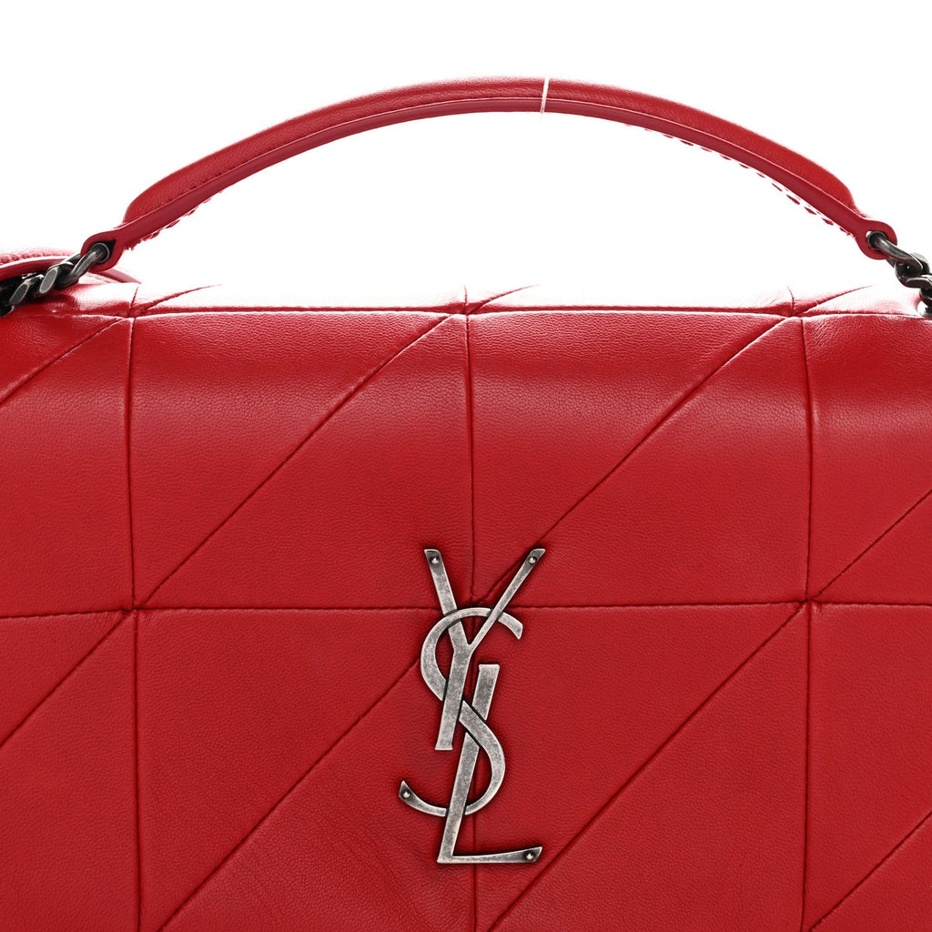 Lambskin Patchwork Monogram Medium Jamie Red