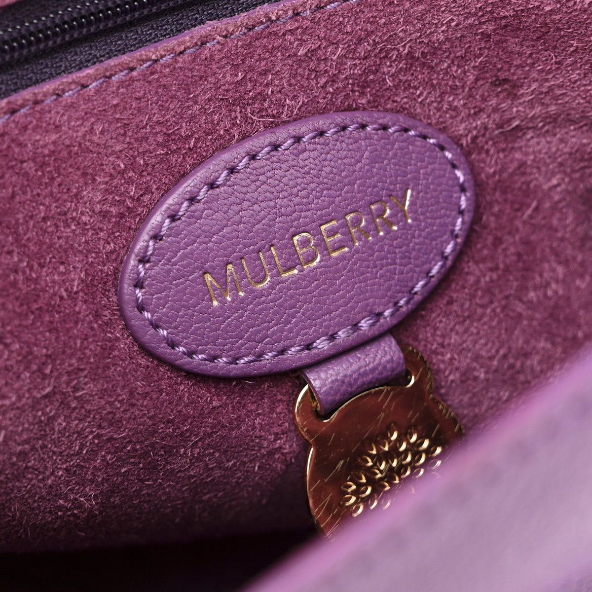 Small Classic Grain Calfskin Small Lily Flap Heather